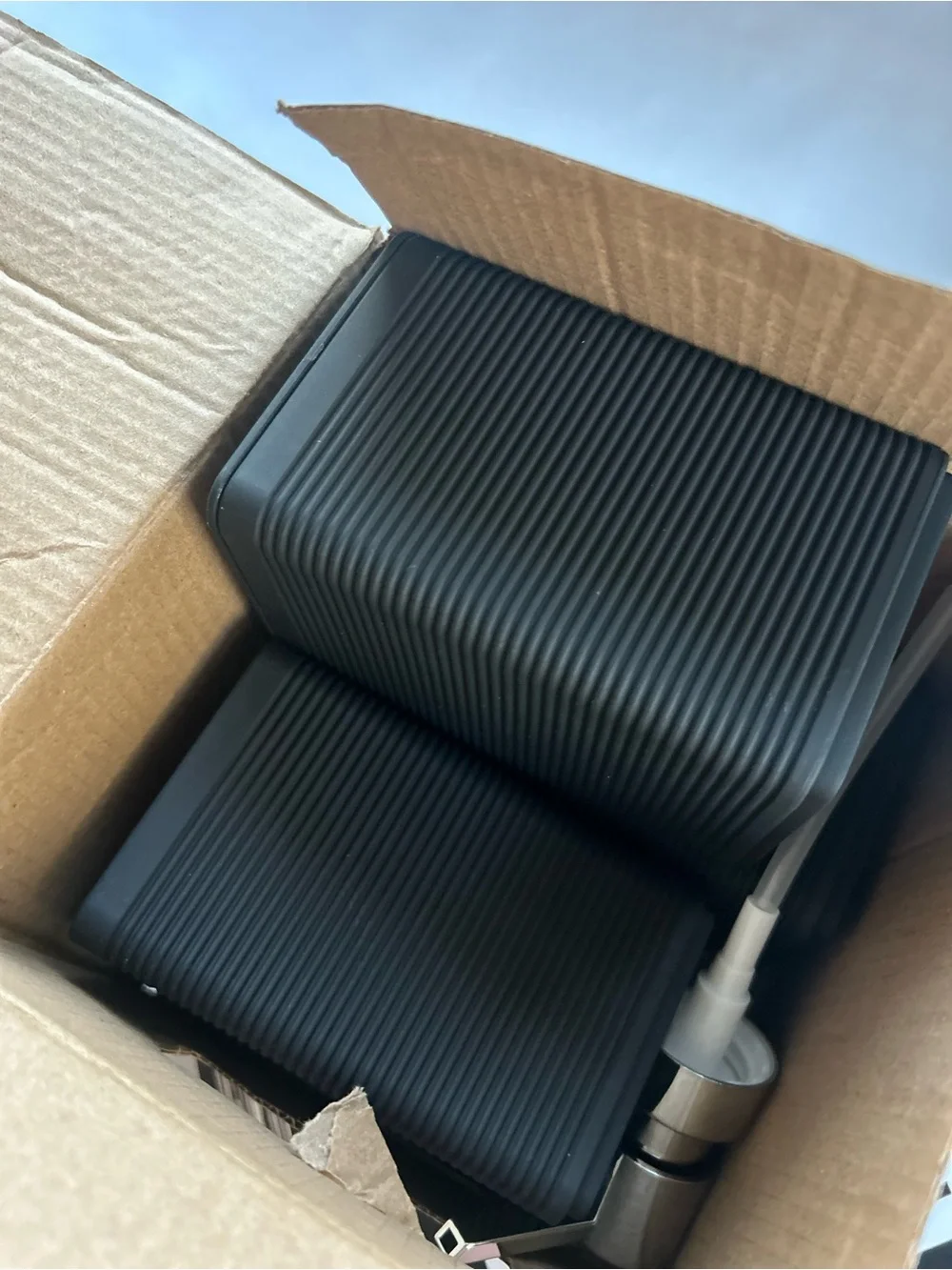 Black Ribbed Bathroom Accessory Set - 4 Piece
